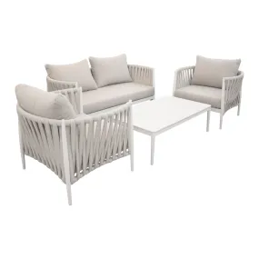 1057-5504 Sofa Set in Beige/White