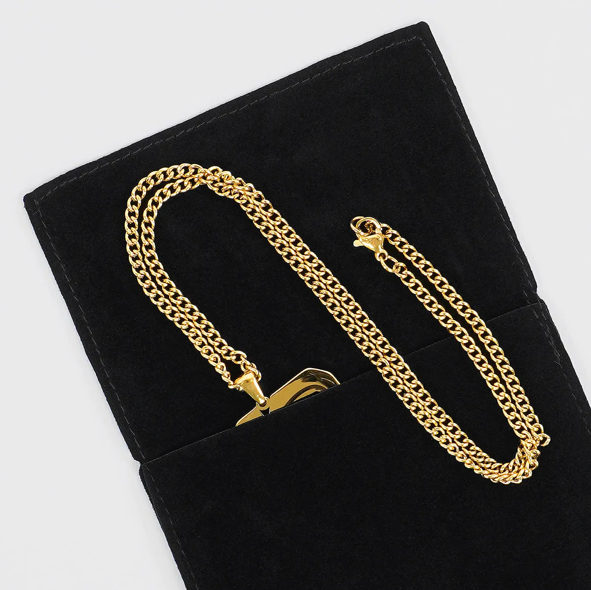 17 Number Pendant with Chain Kids Necklace - Gold Plated Stainless Steel