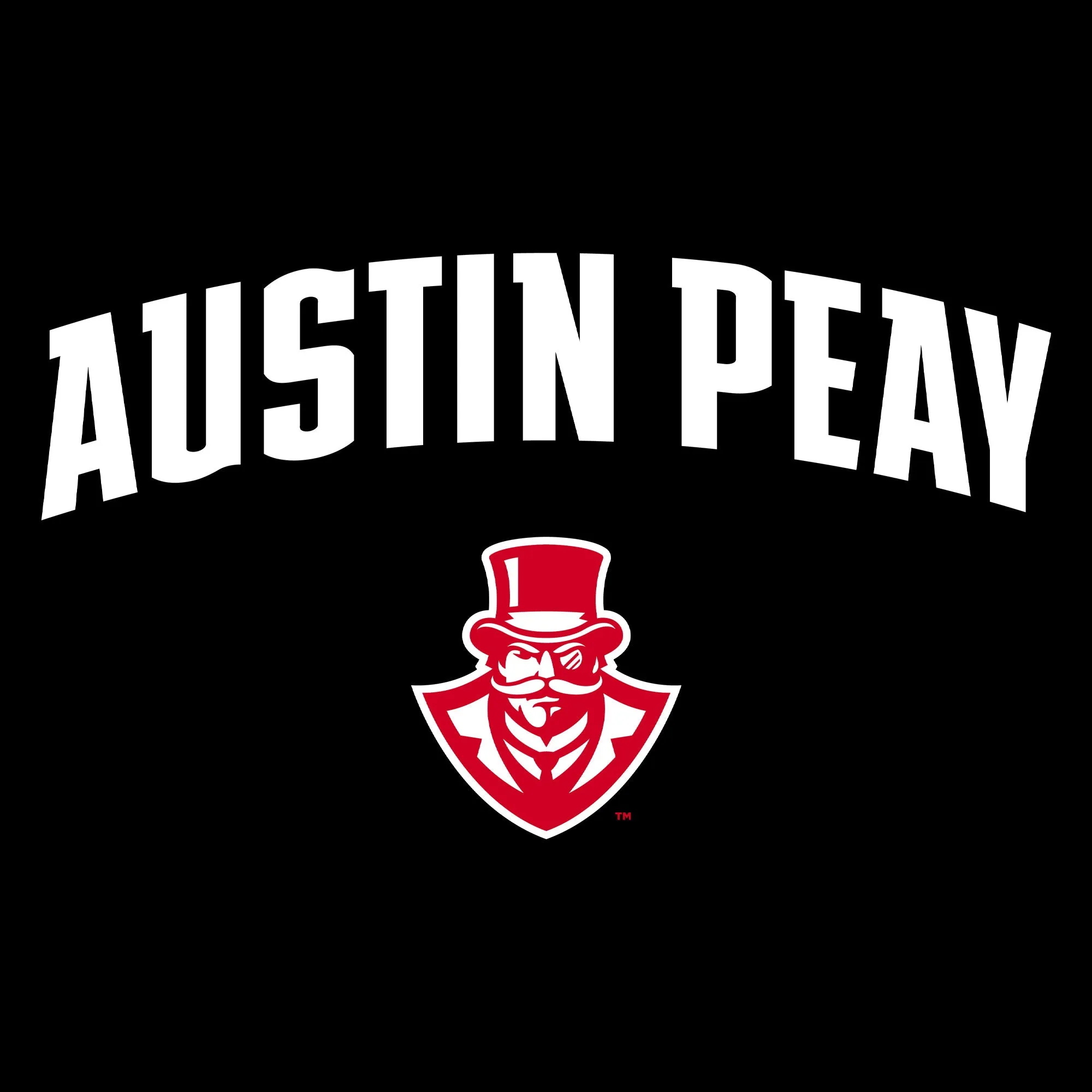 Austin Peay State University Governors Arch Logo Cotton T-Shirt - Black