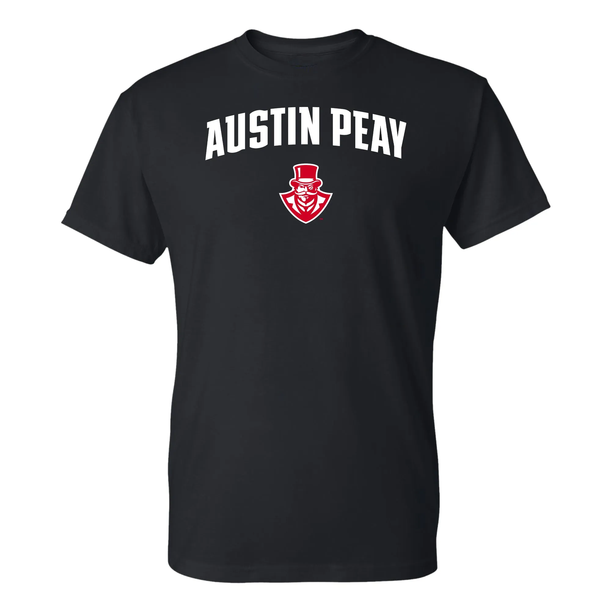 Austin Peay State University Governors Arch Logo Cotton T-Shirt - Black