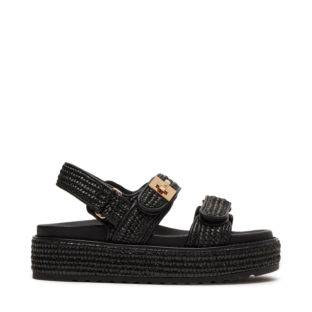 Bigmona Sandal BLK RAFFIA