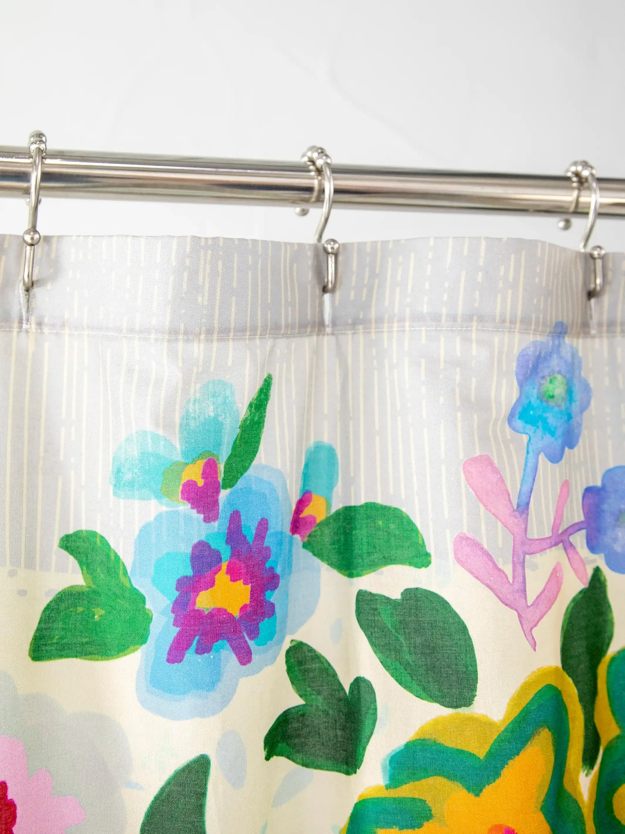 Boho Shower Curtain - Dusty Blue Floral