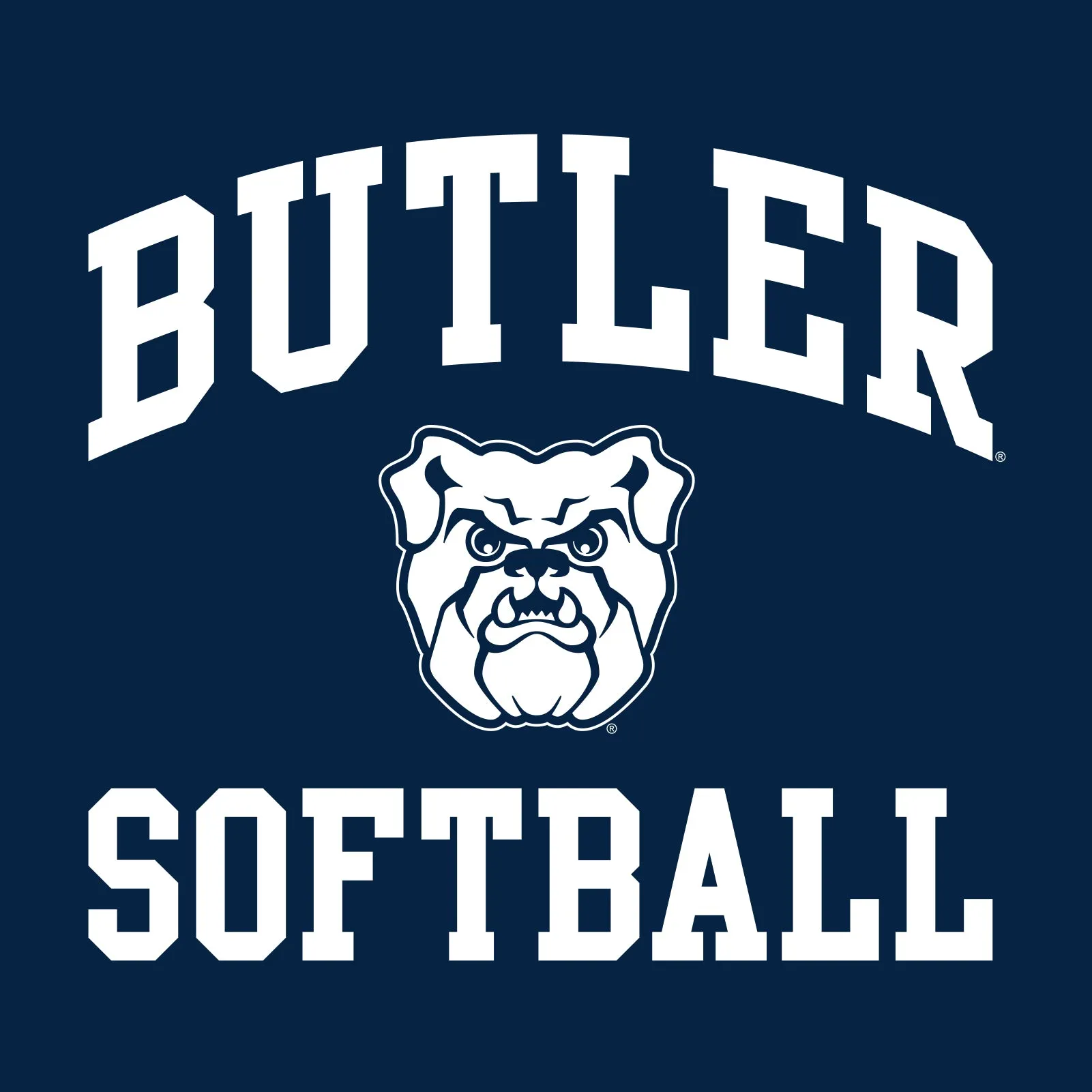 Butler University Bulldogs Arch Logo Softball Short Sleeve  T Shirt - Navy