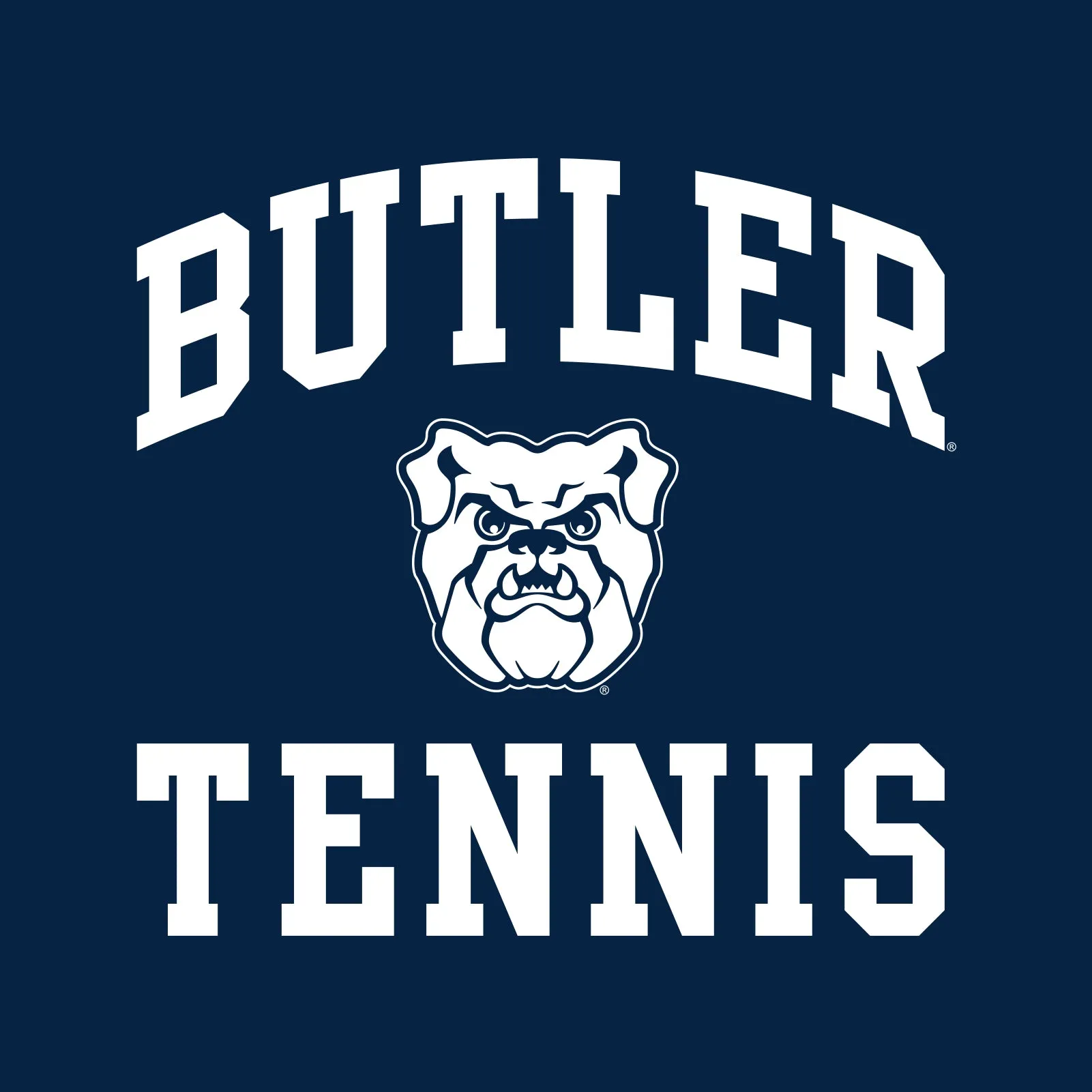 Butler University Bulldogs Arch Logo Tennis Short Sleeve T Shirt - Navy