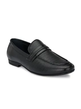 Capri Black Textured Slip-Ons