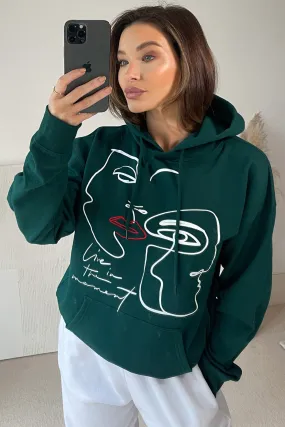 Crissy Green Abstract Live In The Moment Printed Hoodie