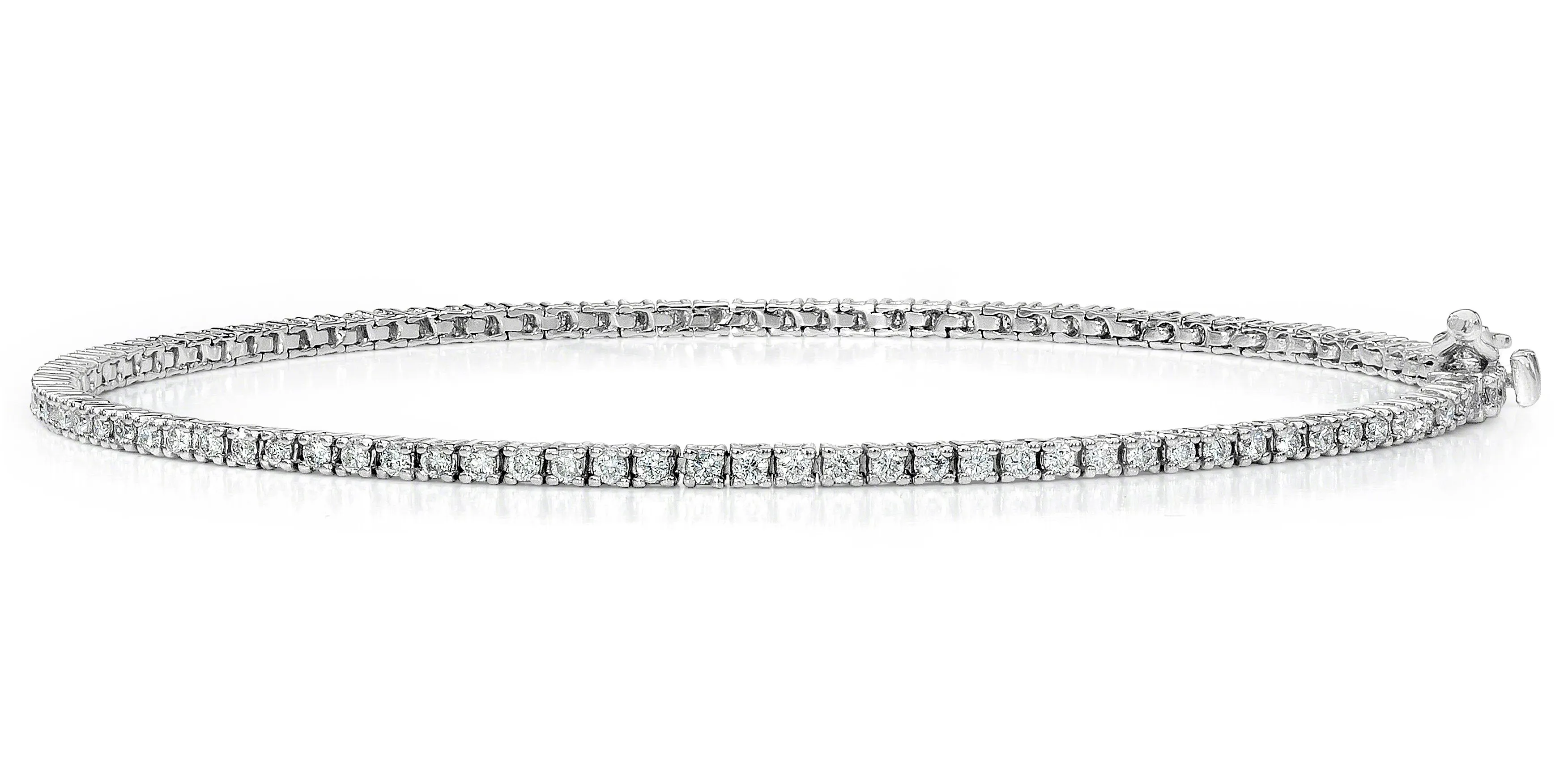 Diamond Tennis Bracelet (2.08 ct Diamonds) in White Gold