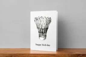 'Happy Bird-Day' Badminton Greeting Card