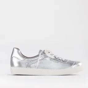 Lace-up Sneaker with Removable Footbed in Silver - 11400