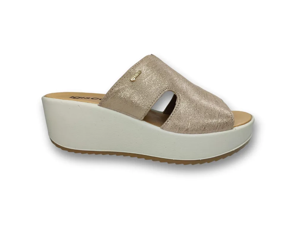 Ladies IGI & Co Sandals Beige Mule Chunky Platform 5668633 sale