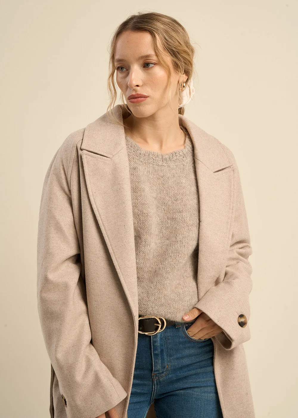 Manteau long ceinturé