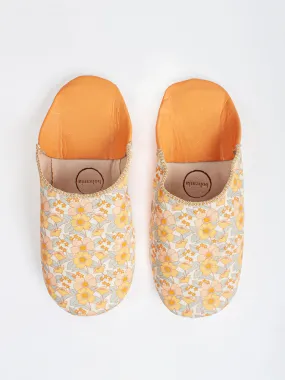 Margot Floral Babouche Slippers, Honey