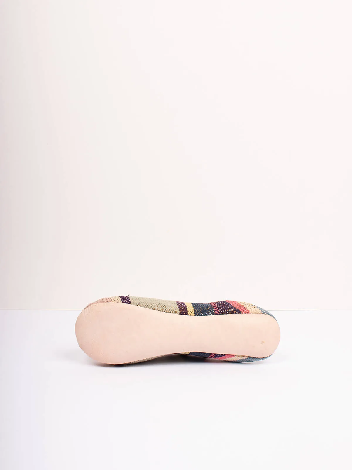 Moroccan Boujad Basic Babouche Slippers, Nordic Stripe