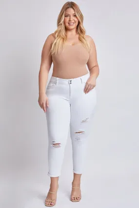 Plus Size Women's WannaBettaButt Cuffed Ankle Jeans-Sale