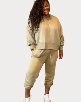 Women’s Plus Size Puff Sleeve Sweatsuit